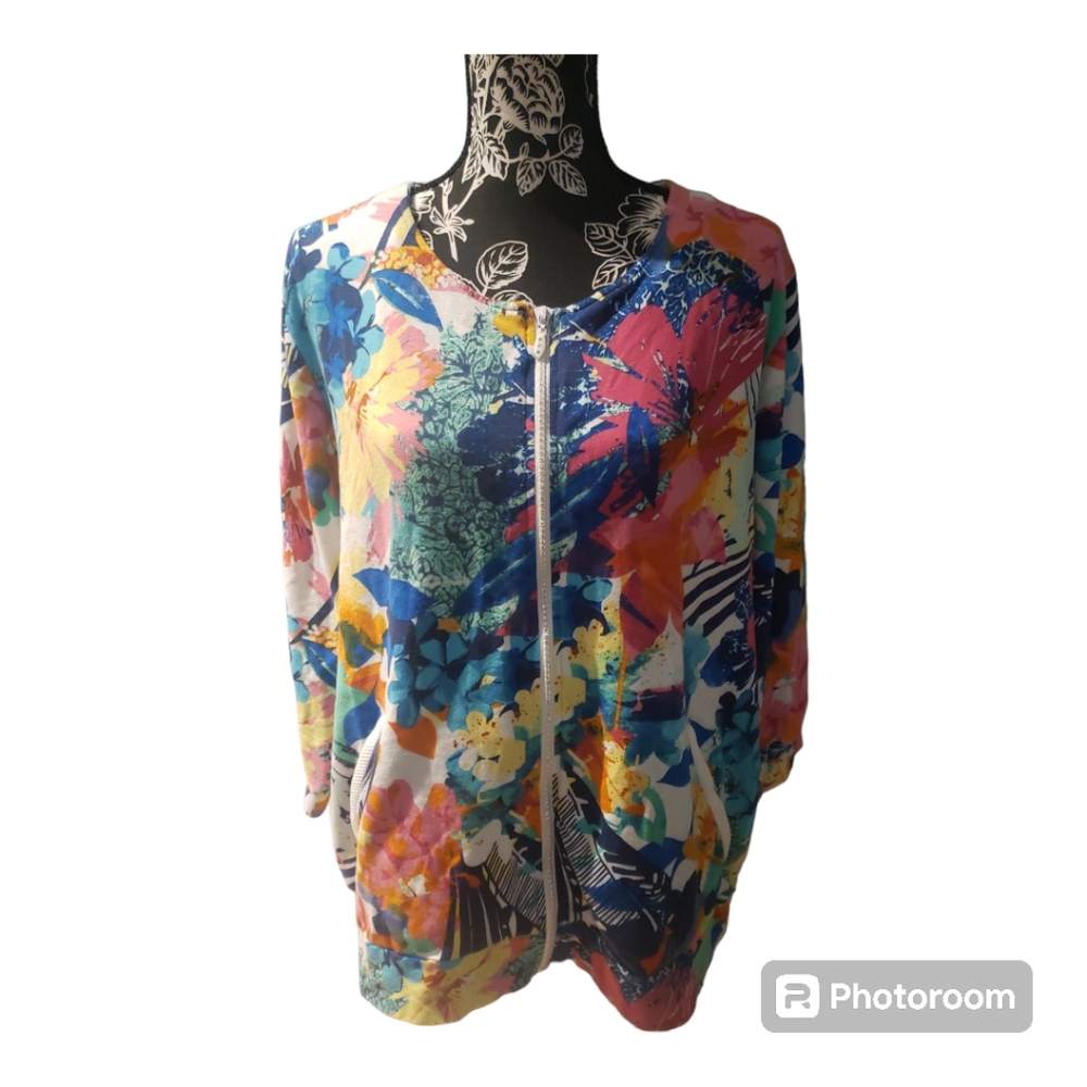 Onque Woman Floral Knit Jacket